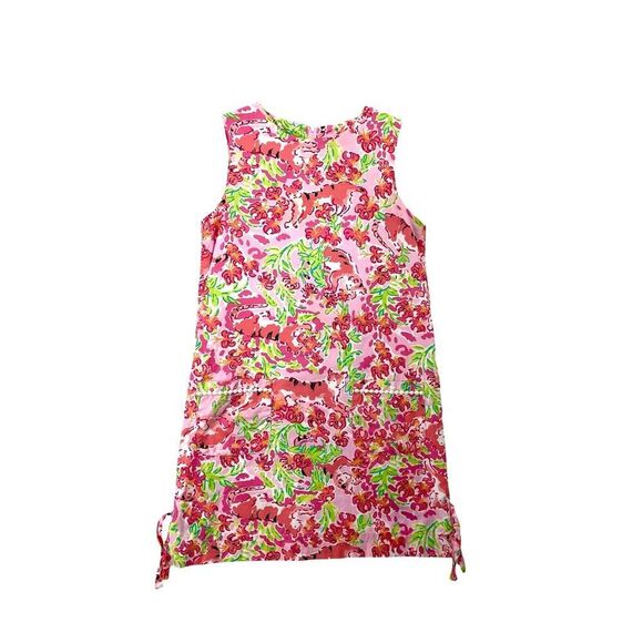 Lilly Pulitzer Call Me Kitty Cat Pink Delia Dress Girls Size 14 - Picture 1 of 8